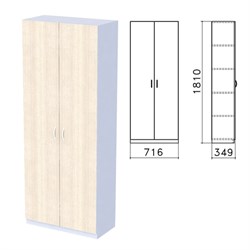 Шкаф закрытый "Бюджет", 716х349х1810 мм, дуб шамони светлый (КОМПЛЕКТ) - фото 15061240