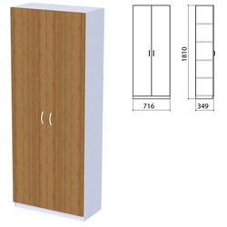 Шкаф закрытый "Бюджет", 716х349х1810 мм, орех французский (КОМПЛЕКТ) - фото 15061251