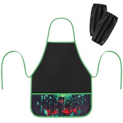 Фартук с нарукавниками для уроков труда BRAUBERG, 3 кармана, 46x54 см, "Night warrior", 273640 - фото 15070712