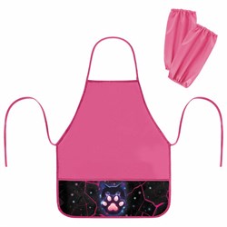 Фартук с нарукавниками для уроков труда BRAUBERG, 3 кармана, 46x54 см, "Pink lava", 273641 - фото 15070713
