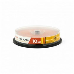 Диск DVD+R (плюс) MIREX, 4,7 Гб, 16x, Cake Box (упаковка на шпиле), КОМПЛЕКТ 10 шт., UL130013A1L - фото 15074189