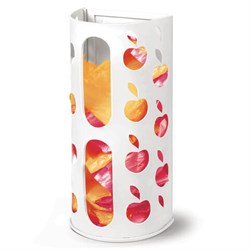 Держатель контейнер корзина APPLE для пакетов, мешков, бахил, 37,5х16х13 см, белый, LAIMA, 608368 - фото 15074192