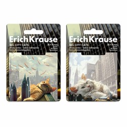 Блок самоклеящийся ERICH KRAUSE "Big City Cats", 75х75 мм, 50 листов, ассорти, 63183 - фото 15081054