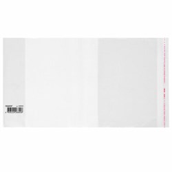 Обложка ПП со штрихкодом для тетрадей и дневников, КЛЕЙКИЙ КРАЙ, 80 мкм, 210х380 мм, универсальная, прозрачная, ПИФАГОР, 229342 - фото 15081108