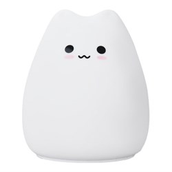 Ночник силиконовый LED "Котик" 90x89x102 мм, белый свет/RGB, таймер, USB, аккумулятор 400 мАч, DASWERK (ДАСВЕРК), 238935 - фото 15081120