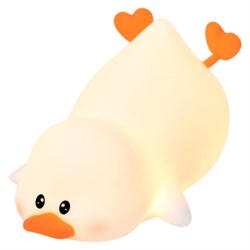 Ночник силиконовый LED "Утка" 101x150x85 мм, белый свет/RGB, таймер, изменение уровней яркости, USB, аккум.1200 мАч DASWERK (ДАСВЕРК) 238936 - фото 15081121