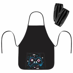 Фартук с нарукавниками для уроков труда ПИФАГОР, 1 карман, 46х54 см, "Lucky gamer", 273627 - фото 15081208