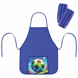 Фартук с нарукавниками для уроков труда ПИФАГОР, 1 карман, 46х54 см, "Football match", 273628 - фото 15081209