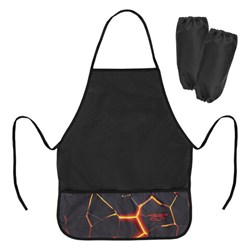 Фартук с нарукавниками для уроков труда BRAUBERG, 3 кармана, 46x54 см, "Keep out", 273758 - фото 15081222