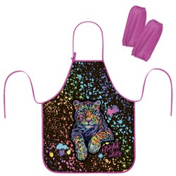 Фартук с нарукавниками для уроков труда ЮНЛАНДИЯ, регулировка по росту, 46х54 см, "Bright wildlife", 273764 - фото 15081228
