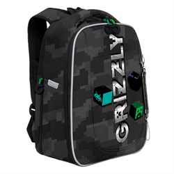 Ранец GRIZZLY анатомическая спинка, с бейджем, для мальчиков, "CUBES", 36х29х18 см, RAf-593-5/1 - фото 15081237