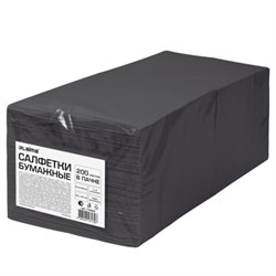 Салфетки бумажные 2-х слойные, 33x33 см, 200 штук в упаковке, 1/4 сложение, LAIMA, черные, 116660 - фото 15083361