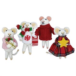Украшение ёлочное (1 шт.) "Мышка", 6х5х13 см, фетр, хлопок, ассорти 4 дизайна, ЗОЛОТАЯ СКАЗКА, 592422 - фото 15083469