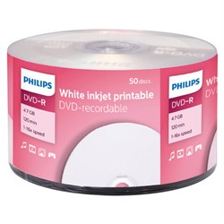 Диск DVD-R PHILIPS 4,7 Гб, 16x, Bulk (термоусадка без шпиля), поверхность для печати, КОМПЛЕКТ 50 шт., DM4I6U50F/97 - фото 15087374
