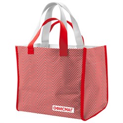 Сумка хозяйственная до 20 кг, 39x45x21 см, 4 ручки, глянцевая полиэстровая ткань, ОФИСМАГ, 700239 - фото 15092128