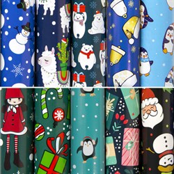 Бумага упаковочная подарочная новогодняя "Snow Fun", 70х100 см, 10 дизайнов ассорти, ЗОЛОТАЯ СКАЗКА, 591911 - фото 15093880