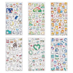 Наклейки гелевые "Зверята", 17,5х9 см, ассорти 6 видов, FUNSTER (ФАНСТЕР), 666080 - фото 15093930