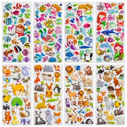 Наклейки зефирные "Животный мир", 19х9,5 см, ассорти 8 видов, FUNSTER (ФАНСТЕР), 666089 - фото 15093938