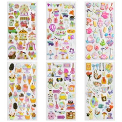 Наклейки гелевые "Акварельные мечты", 17,5х9 см, ассорти 6 видов, FUNSTER (ФАНСТЕР), 666096 - фото 15093945