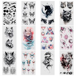 Наклейки-тату переводные "Разные", 20,5х10 см, ассорти 12 видов, FUNSTER (ФАНСТЕР), 666102 - фото 15093950