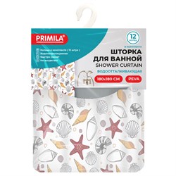 Шторка для ванной PEVA, 180х180 см, кольца в комплекте, 3 дизайна ассорти, МОРЕ, PRIMILA (ПРИМИЛА), 700074 - фото 15093977