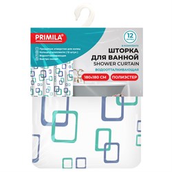 Шторка для ванной ПОЛИЭСТЕР, 180х180 см, кольца в комплекте, ФИГУРЫ, PRIMILA (ПРИМИЛА), 700081 - фото 15093984