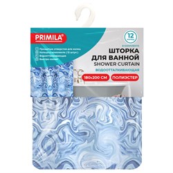 Шторка для ванной ПОЛИЭСТЕР, 180х200 см, кольца в комплекте, ГОЛУБЫЕ ВОЛНЫ, PRIMILA (ПРИМИЛА), 700083 - фото 15093986