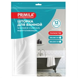 Шторка для ванной ПОЛИЭСТЕР, 180х180 см, кольца в комплекте, СЕРЫЙ БРИЛЛИАНТ, PRIMILA (ПРИМИЛА), 700088 - фото 15093991