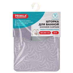 Шторка для ванной EVA, 180х180 см, кольца в комплекте, СЕРАЯ ГОЛОГРАФИЯ, PRIMILA (ПРИМИЛА), 700104 - фото 15094007