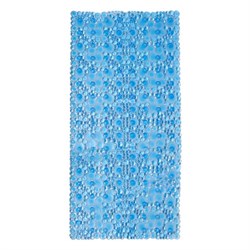 Коврик для ванны противоскользящий 88х40 см, "Пузыри", прозрачно-голубой, ПВХ, присоски, PRIMILA (ПРИМИЛА), 700365 - фото 15094013