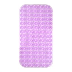 Коврик для ванны противоскользящий 71х38 см, массажный, "Цветы", прозрачно-фиолетовый, ПВХ, PRIMILA (ПРИМИЛА), 700373 - фото 15094021