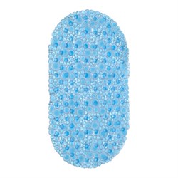 Коврик для ванны противоскользящий 68х37 см, "Пузыри", овальный, прозрачно-голубой, ПВХ, PRIMILA (ПРИМИЛА), 700381 - фото 15094029