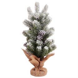 Ель новогодняя искусственная настольная 50 см, заснеженная, с шишками, литой ПЭТ, ЗОЛОТАЯ СКАЗКА, 592011 - фото 15097593