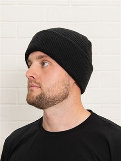 Шапка вязанная на подкладке из флиса, черный - фото 15101269
