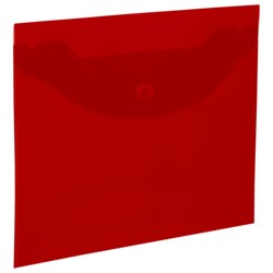 Папка-конверт с кнопкой прозрачная МАЛОГО ФОРМАТА, А5, BRAUBERG "UNIVERSAL", красная, 0,15 мм, 273068 - фото 15104342