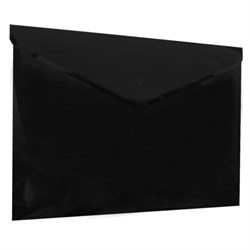 Папка-конверт с кнопкой прозрачная А4, BRAUBERG "UNIVERSAL", до 100 листов, черная, 0,15 мм, 273072 - фото 15104346