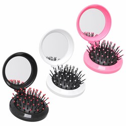 Расческа для волос массажная "2 в 1", 6,5 см с зеркалом, компактная цвета АССОРТИ, MONTE VITA (МОНТЕ ВИТА), 457425 - фото 15104367