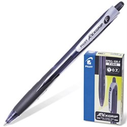 Ручка шариковая масляная автоматическая PILOT "Rex Grip", узел 0,7 мм, линия 0,32 мм, упор, черная, BPRG-10R-F B - фото 15109273