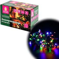 Электрогирлянда-нить комнатная "Стандарт" 10 м, 100 LED, мультицветная, 220V, контроллер, ЗОЛОТАЯ СКАЗКА, 591357 - фото 15110693