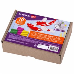 Глина полимерная запекаемая, НАБОР 10 цветов по 20 г, с аксессуарами, в гофрокоробе, BRAUBERG, 271157 - фото 15127787