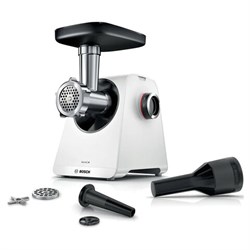 Мясорубка BOSCH MFWS420W, мощность 1900 Вт, производительность 2,5 кг/мин, металлический шнек, реверс - фото 15127790