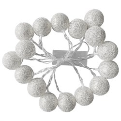 Электрогирлянда-нить комнатная "Шарики" 1,8 м, 16 LED, серебро, тёплый белый, батарейки, ЗОЛОТАЯ СКАЗКА, 592559 - фото 15127815