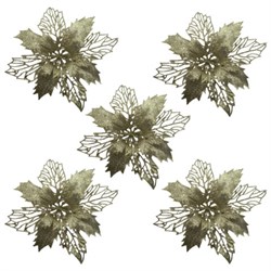 Украшение ёлочное КОМПЛЕКТ 5 шт. "Цветок с клипсой", диаметр 15 см, ПВХ, золото, ЗОЛОТАЯ СКАЗКА, 592603 - фото 15127818