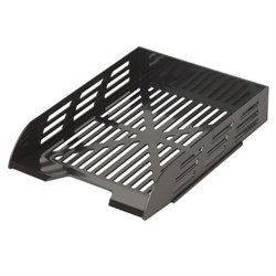Лоток горизонтальный для бумаг BRAUBERG ECO, 330х245х65 мм, сетчатый, черный, 239011 - фото 15131599