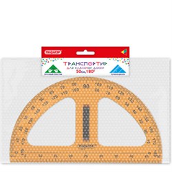 Транспортир 50 см, 180 градусов, пластиковый, для классной доски, с держателем, ПИФАГОР, 210876 - фото 15133379