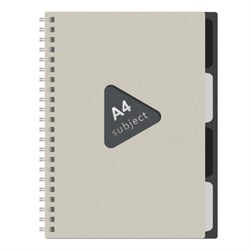 Тетрадь обложка пластик, А4 80 л., гребень, 4 разделителя, клетка, BRAUBERG, бежевый, 405362 - фото 15133407