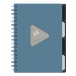 Тетрадь обложка пластик, А5 80 л., гребень, 4 разделителя, клетка, BRAUBERG, синий, 405368 - фото 15133413