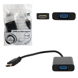 Кабель-переходник HDMI-VGA, 15 см, CABLEXPERT, M-F, для передачи аналогового видео, A-HDMI-VGA-04 - фото 15140247