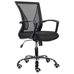Кресло BRABIX "Wings MG-304", пластик черный, хром, сетка, черное, 532016 - фото 15140270