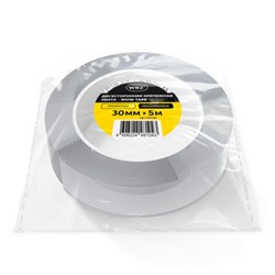 Многоразовая двухсторонняя прозрачная крепежная лента, скотч NANO tape, 5 м x 3 см, толщина 1 мм, WBZ (ВБЗ), 700426 - фото 15150942